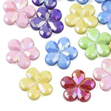 Beadthoven 100pcs Opaque Acrylic Flower Pony Beads Mixed AB Color Faceted Small Blossom Beading Charms Beads Loose Spacer for Ne