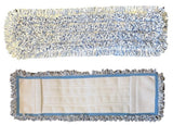 MicroClean 18inch Looped Wet Pad, Pocket Mop, White with Blue Stripes, 12Pack