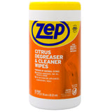 Zep Citrus Degreaser & Cleaner Wipes 65 Ct (Pack of 1) HeavyDuty
