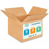 Small Moving & Shipping Boxes 9 x 9 x 6 inches (5-Pack) - Extra Strength 200 lb vs Regular - Corrugated Packing Boxes for Delive