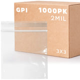 3 x 3 Zip Bags - 1000 Count, Small, Clear Plastic Reclosable Zipper Poly Baggies, 2 Mil, with Resealable Zip Top Lock for Packag