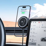 Marnana Fast Charging Wireless Car Charger Mount, Magnetic Foldable Car Phone Holder for Tesla Model 3/Y Designed for MagSafe Co