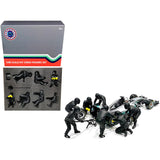 American Diorama Formula One F1 Pit Crew 7 Figurine Set Team Black Release II for 1/18 Scale Models