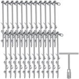 Zhengmy 24 Pcs Ground Anchors Screw in, 12 Inch Heavy Duty Tent Stakes with Trampoline Anchor Hook Ground Stakes for Camping Ten
