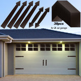Ferraycle 38 Pcs Magnetic Garage Door Decoration Kit Include 32 Faux Windows 4 Faux Hinges and 2 Handles Magnetic Door Decorativ