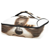 SyXIOP Insulated Casserole Carrier Bag Cartoon Funny Brown Raccoon Sorrow