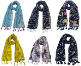Fusfus WomenS Printed Chiffon Scarves And Stoles, Free Size(Multicolour, Fs2559) Pack Of 6 (Multicolor1)