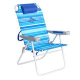 SUNNYFEEL Tall Folding Beach Chair Lightweight, Portable Sand Chair for Adults Heavy Duty 500 LBS with Cup Holders, Foldable Hig