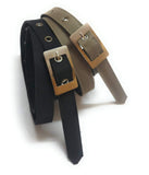 Generic Womens Formal Casual Denim Material Jeans Belts 2Pcs Black And Buiscuit