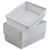 Aebeky A4 Size Plastic Paper Storage Trays,Desktop File Organizer Baskets,6Packs (White)