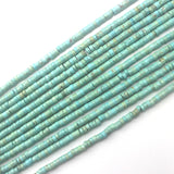 160pcs 4x2mm Natural Turquoise Heishi Disc Rondelle Spacer Stone Semi Precious Gemstone Loose Beads for Jewelry Making 15 Inch