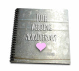 3dRose LLC db_154441_1 Drawing Book, 8 by 8Inch, 10th Tin Celebrating 10 Years TogetherTenth Anniversaries Ten Years