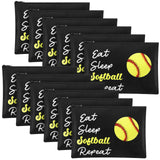 Ziliny 12 Pcs Softball Makeup Bags Sport Team Gifts Cosmetic Bags Portable Canvas Zipper Pouch Travel Goodie Organizer for Women