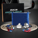 G-PLUS Silver Universal 15 Row AN10 Aluminum Engine Transmission Oil Filter Relocation Kit Oil Cooler Kit