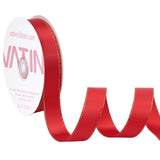 VATIN Double Faced Satin Ribbon 5/8 inch Red with Gold Edge Continuous 25 Yards for Decoration, Craft, Gift Wrappping Wedding Ca