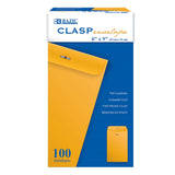 BAZIC Clasp Envelope 6 x 9, Gummed Seal Eyelet Closure, Brown Kraft Paper Catalog Mailing Envelopes for Home Office School (100/