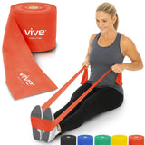 Vive Resistance Band Rolls (75 Feet) - Non-Latex Professional Box for Physical Therapy, Lower, Upper Body Exercise Workout - 25