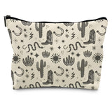 Supwhd Western Makeup Bags - Vintage Cowboy Boots Cosmetic Bag, Toiletry Bag - Preppy Makeup Pouch (PU)