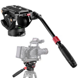 NEEWER Video Tripod Fluid Head with Quick Release Plate, Telescopic Handle & Scaled Base (75mm Dia.) Heavy Duty, Max Load 17.6lb