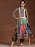Libas Women'S Crepe Ethnic Motifs Straight Kurta (29240O0R Multicolour Xl