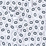 Yiizzxin 200pcs Round White Number 0 Beads for Bracelets,Acrylic Single Digit Bead,4x7mm Flat Number Beads for Jewelry Making(Ro