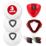 3 Pack Spin Mop Replacement Head for OCeda EasyWring 1Tank System, 3 Microfiber Spin Mops Refills,1 Scrubber Head,1 Triangle S