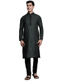 Manyavar Kurta Set for Men, Full Sleeves Mandarin Collar Ethnic Kurta Set for Engagement, Wedding, Party Solid (Green, 2XL)