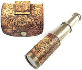 Nautical Handheld Pirate Brass Telescope with Box / Case ,Sailor Home Decor Pirate Captain Boat Toy Gift (6, Kelvin)