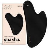 Kitsch Stainless Steel Gua Sha Facial Tools - Lymphatic Drainage Massager For Face & Chin, Jawline Shaper, Double Chin Reducer,