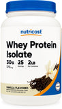 Nutricost Grass-Fed Whey Protein Isolate (Vanilla) 2LBS - Non-GMO, Gluten Free, Natural Flavors