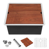 21 Laundry Sink Stainless Steel - Lordear 21 x 19 x 13 Deep Bowl Undermount Sink Ledge Workstation 16 Gauge Stainless Steel Hand