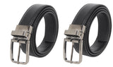 Zacharias MenS Synthetic Leather Belt Su19 (Black_Free Size) (Pack Of 2)