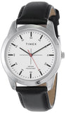 Timex Classics Analog Watch For Man With Silver Round Dial & Black Leather Strap Band Water Resistant Men'S Wrist Watches - Tw00