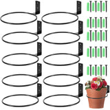 Mahiong 10 Pcs 5 Inches Flower Pot Holder Ring, Wall Mounted Wall Plant Hanger, Collapsible Metal Wall Planter Holder For Indoor