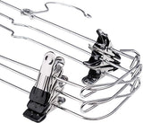 6-Tier Foldable Pants & Skirt Hanger with Adjustable Clips, 6-Pair Chrome Steel