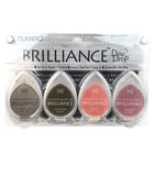 Tsukineko 4Pack Brilliance Dew Drop Inkpads, Two Tone
