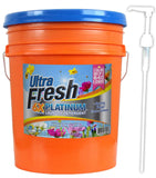 Ultra Fresh 5 Gallon Liquid Laundry Detergent Washing Soap with Spring Fresh Fabric Softener for All Machine Types, 6X Platinum,