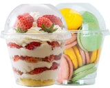 Artpreti 25 Sets 9oz Clear Plastic Parfait Cups with Dome Lids(NO HOLE) - Disposable Dessert Cups with Lids for Dips Snacks and