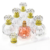 Foraineam 6 Pack 50ML / 1.7oz Glass Spray Bottles Pumpkin Shape Refillable Fine Mist Spray Perfume Bottle, Empty Crystal Glass F
