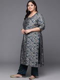 Libas Women'S Silk Blend Kurta Set (15450_Blue_6Xl)