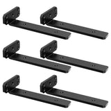 SANKEYTEW 6 Pack - 10 inch Black Hidden L Shelf Bracket (1/5 Inch Thicked) Iron Shelf Brackets, Metal Shelf Bracket, 160 lb. Loa