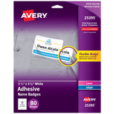 Avery Flexible Printable Name Tags, 21/3 x 33/8, Matte White, 80 Removable Name Badges (25395)