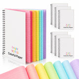 Henoyso 6 Pack Colored Paper Notebook Spiral Wide Ruled Notebook