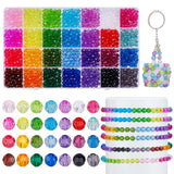 PH PandaHall 1960pcs 6mm Crystal Beads for Jewelry Making, 28 Color Acrylic Rondelle Faceted Beads Transparent Loose Bead Craft