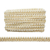 Yalulu 10 Yards Braided Pearls Embroidery Fringe Beads Ribbon Lace Sewing Trim Costume Dress Wedding Gifts Wrapping DIY Crafts A