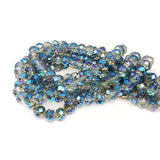 Chengmu 10mm Clear Green Rondelle Glass Beads for Jewelry Making AB Colour 200pcs Faceted Briolette Shape Crytal Spacer Beads As