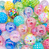 Colorful Rhinestone Beads Round Spacer Beads for Jewelry Bracelet Necklace Pen Bag Chain Making Crafts Supplies (18mm Mix Colors