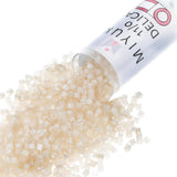 Miyuki Delica Seed Beads - Size 11/0 (1.6 mm), DB1874, Silk Inside Dyed Pale Apricot AB, 7.2 g, Approx. 1440 Beads, Made in Japa