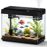 Fishkeeper 2.3G Smart Aquarium - Ultra Clear Glass Fish Tank w/Auto Timer 8-Color RGB Lights, 4-in-1 Self-Cleaning Silent Water