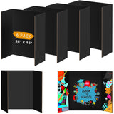 AKONEGE 6Pcs Medium Trifold Poster Board, 26 x 16 Black Corrugated Cardboard Tri Fold Poster Boards for School Projects, Present